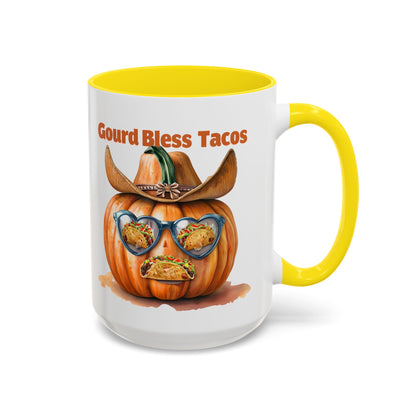 Gourd Bless Tacos Coffee Mug - Perfect for Fall, Halloween, Thanksgiving, Taco Lovers, Kitchen Decor