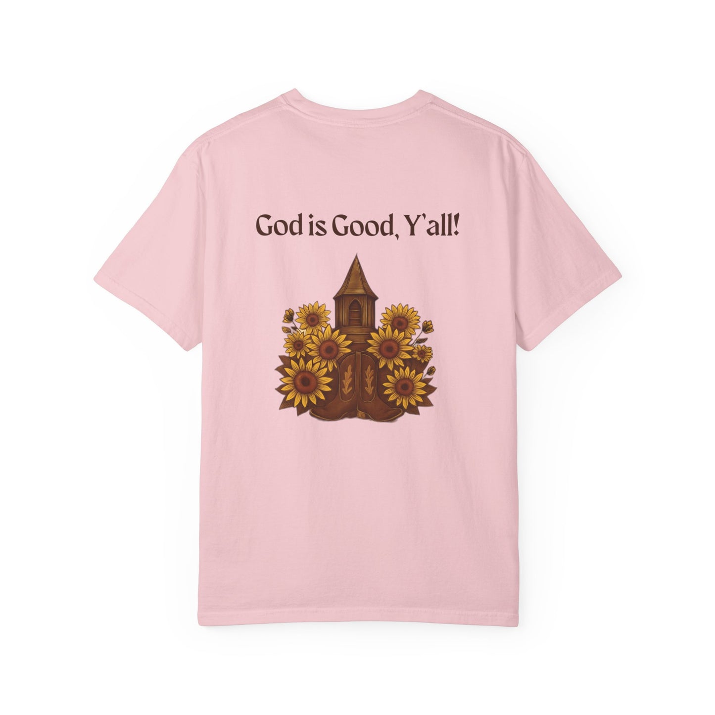 Unisex Sunflower Tee - Inspirational T-Shirt, God is Good Y'all, Casual Wear, Gift for Gardeners, Faith-Based Apparel