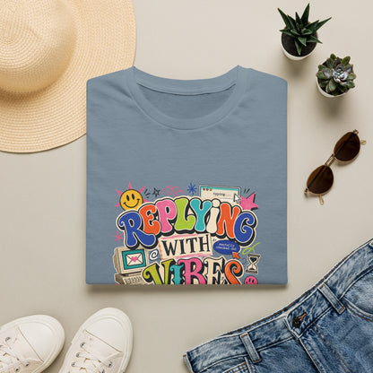 Replying With Vibes T-Shirt | Retro Colorful Typography, 90s Aesthetic