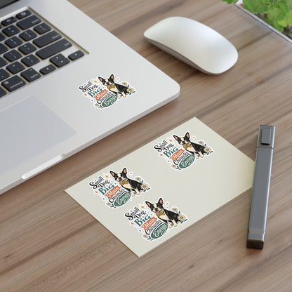 Small Dog Big Main Character Energy Sticker Sheet | Boston Terrier Sticker Set
