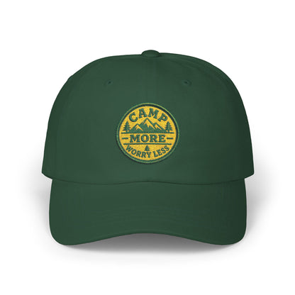 Camp More Worry Less Dad Cap | Embroidered Outdoor Patch Hat