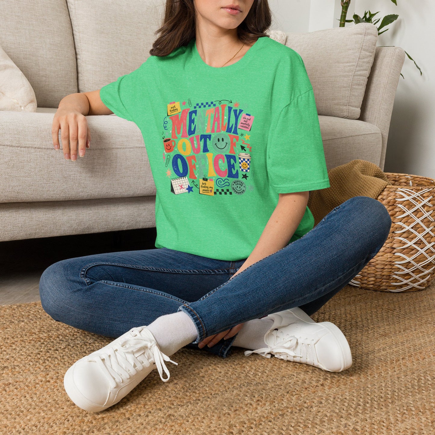 Mentally Out Of Office T-Shirt | Colorful Retro Graphic