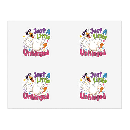 Just A Little Unhinged Sticker Sheet | Silly Goose Cartoon Stickers