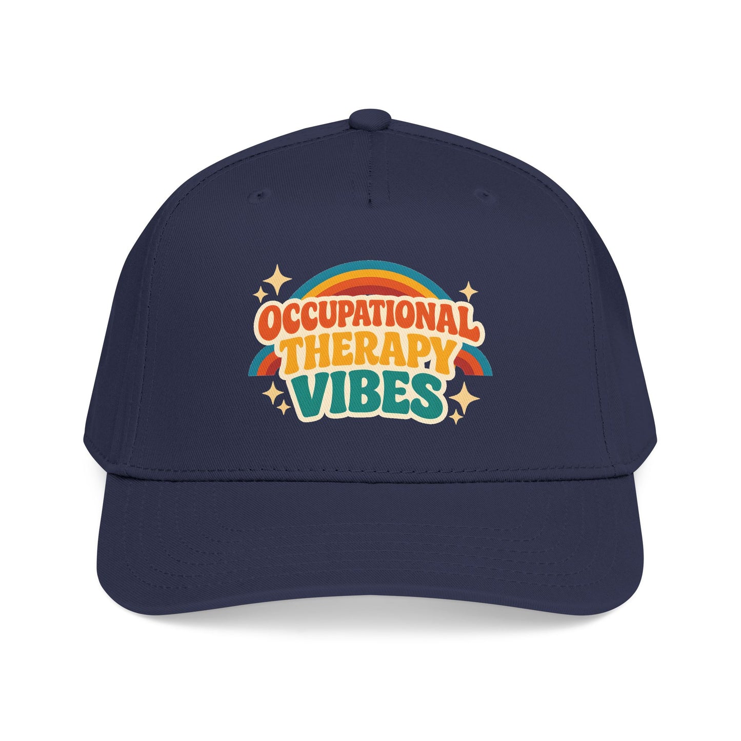 Occupational Therapy Vibes Cap | Retro Rainbow Mid Profile Baseball Cap