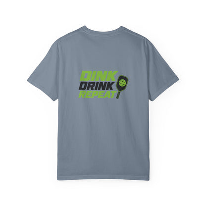 Dink Drink Repeat T-shirt | Pickleball Paddle Graphic
