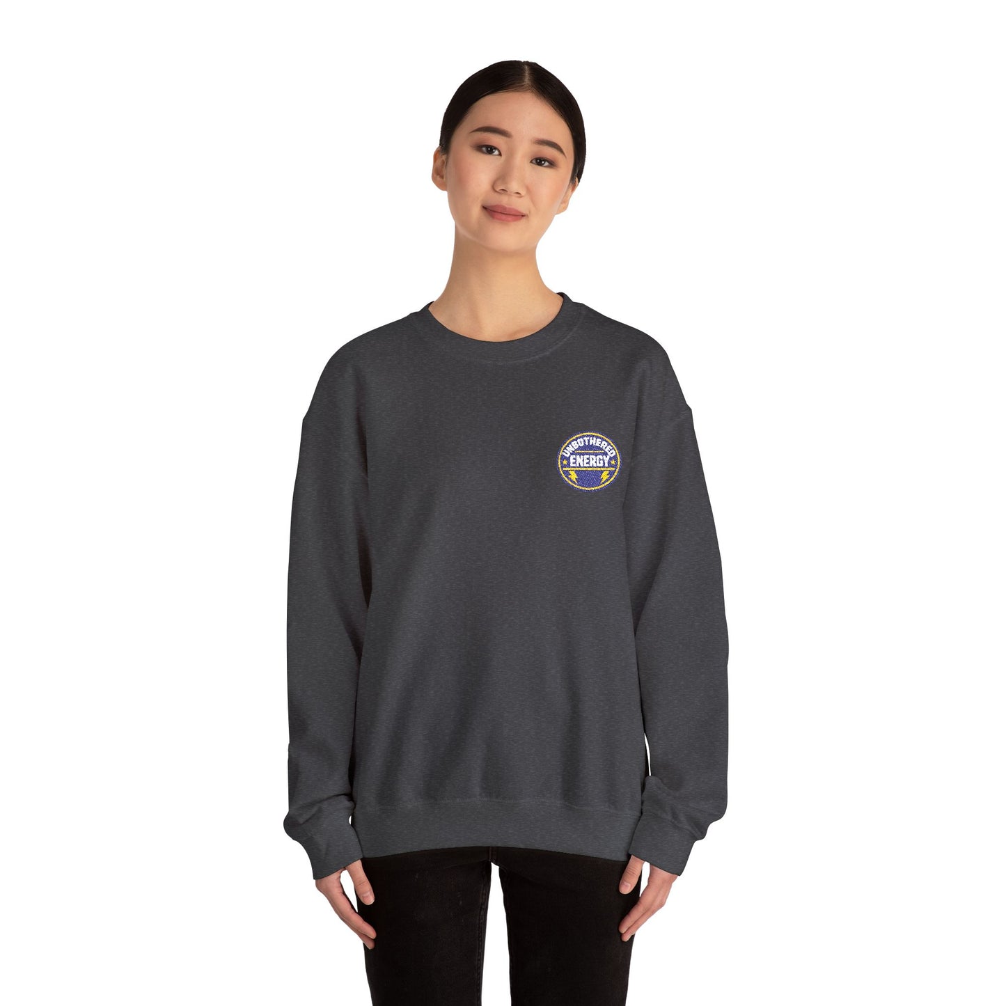 Unbothered Energy embroidered sweatshirt | Funny Slogan Crewneck