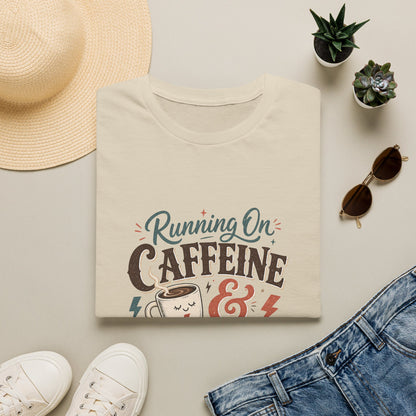 Running On Caffeine & Avoidance T-Shirt | Funny Coffee Quote Tee