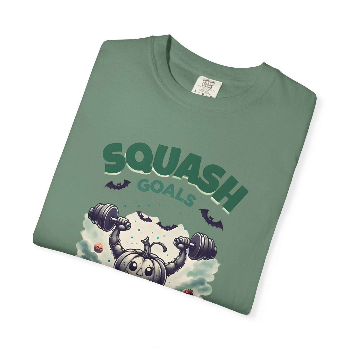 Halloween Fitness T-Shirt, Squash Goals Tee, Pumpkin Workout Shirt, Spooky Gym Wear, Fall Exercise Top, Unisex Apparel