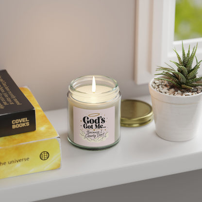 God's Got Me Because I Clearly Don't Candle | Coconut Apricot Wax 4oz 9oz
