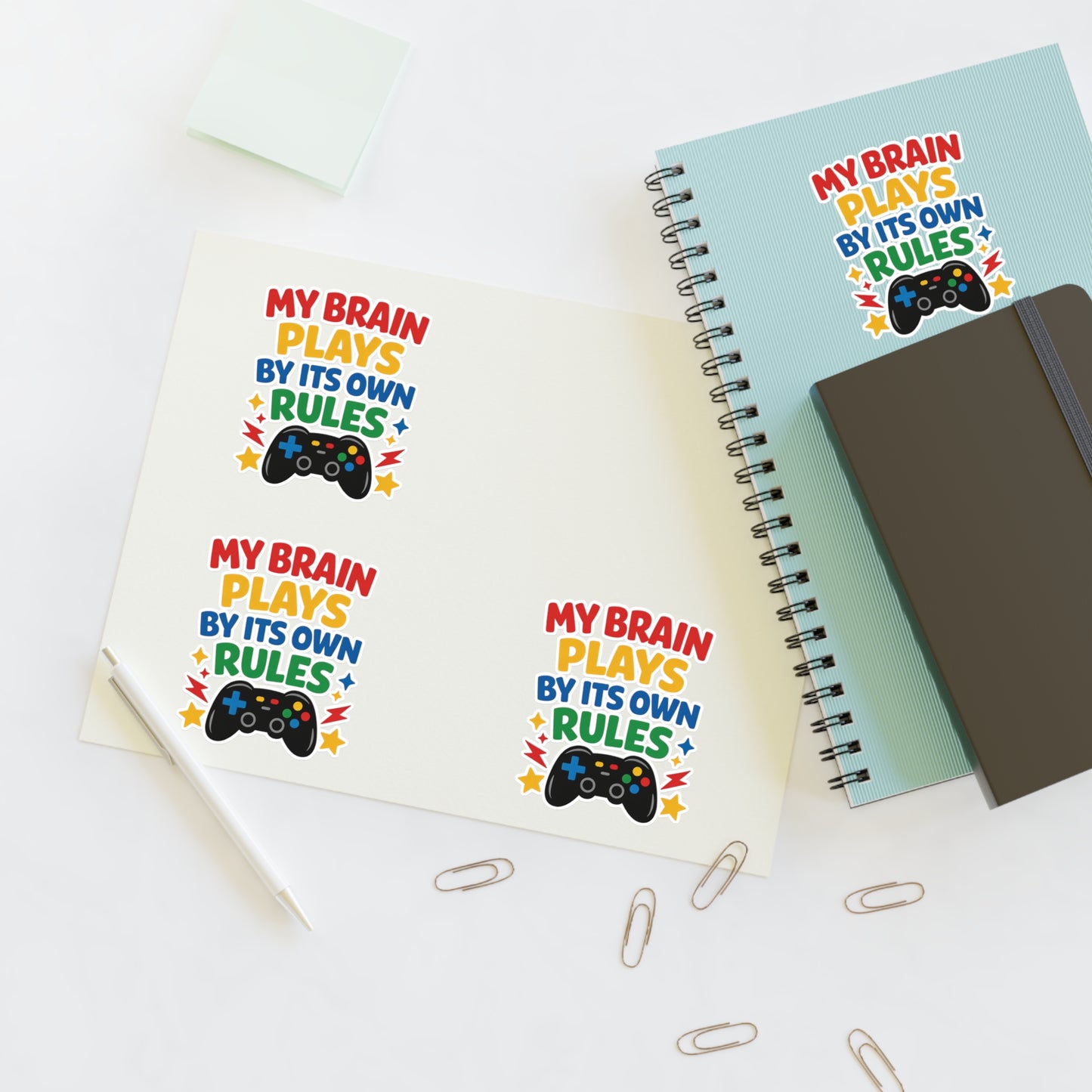 My Brain Plays By Its Own Rules Sticker Sheet | Autism Awareness Stickers