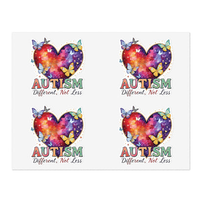 Autism Puzzle Heart Sticker Sheet Bundle, 5pcs | Different Not Less