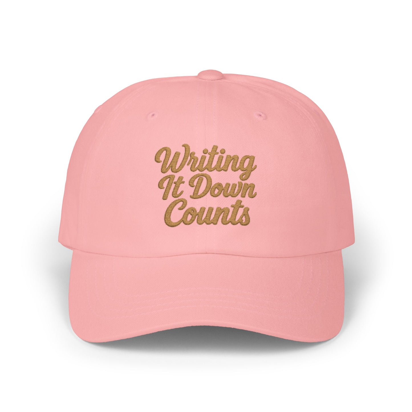 Writing It Down Counts Dad Cap | Script Embroidered Baseball Hat
