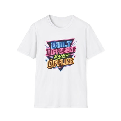 Built Different Raised Offline T-Shirt | Retro 80s Neon Graphic Tee