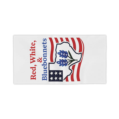 Texas Themed Beach Towel, Red White Bluebonnets Independence Day Towel, Patriotic Pool Towel, Fourth of July Gift, Summer Holiday Towel, USA