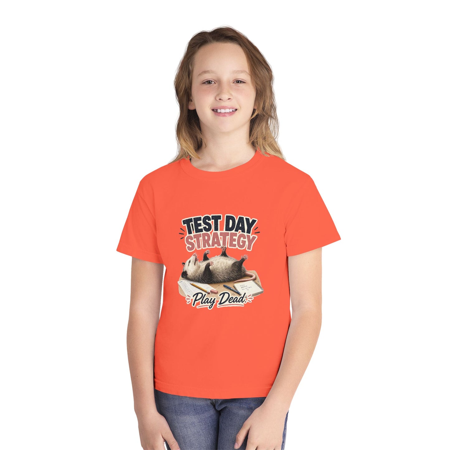 Test Day Strategy Play Dead Youth Tee | Possum Illustration, Back-to-School