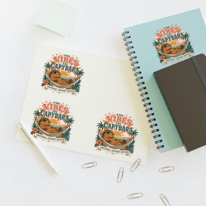 The Vibes Are Capybara sticker sheet | Cute capybara, tropical design