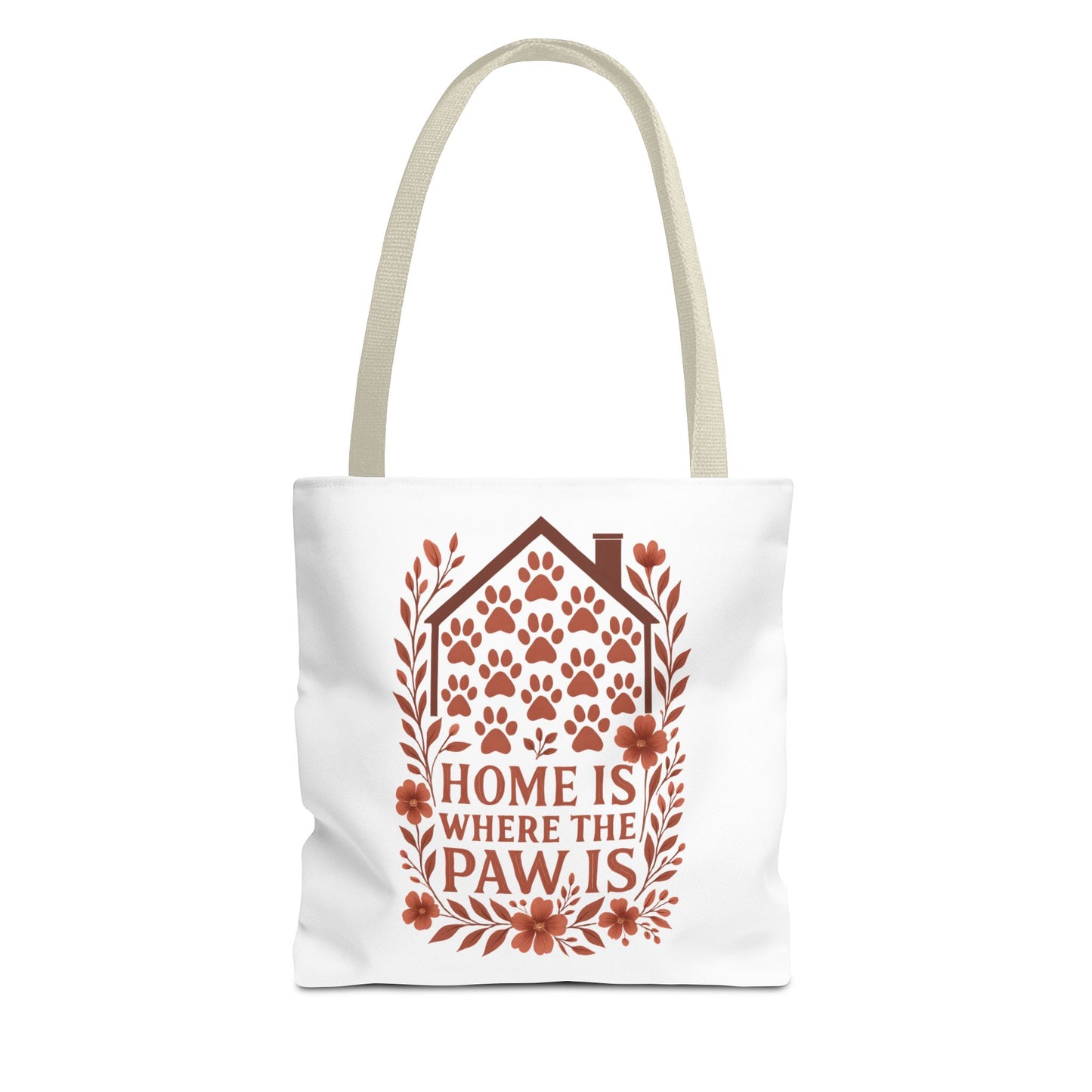 Home is Where the Paw Is Tote Bag | Pet Lover Gift, Floral Design, Animal Lover Accessory, Eco-Friendly Shopping Bag, Dog Mom Tote