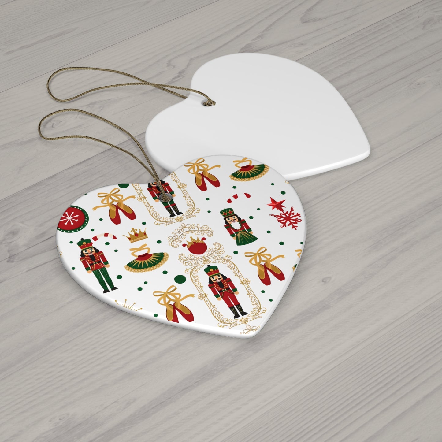 Nutcracker Pattern Ceramic Ornament | Star Shape Christmas Ornament
