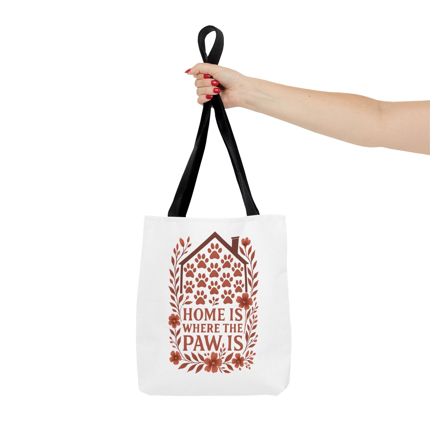 Home is Where the Paw Is Tote Bag | Pet Lover Gift, Floral Design, Animal Lover Accessory, Eco-Friendly Shopping Bag, Dog Mom Tote