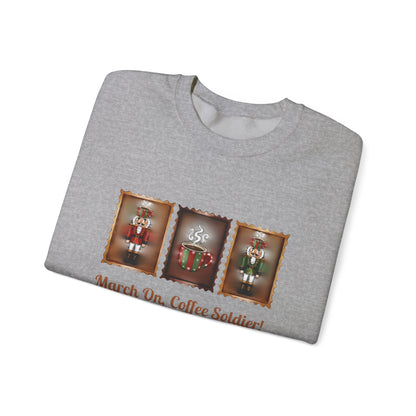 Coffee Soldier Nutcracker Crewneck Sweatshirt | March On, Coffee Soldier!