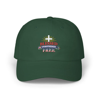 Blessed Unbothered Freedom Cap | Patriotic Faith Dad Cap