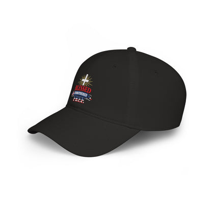 Blessed Unbothered Free cross baseball cap | Christian Hat patriotic design