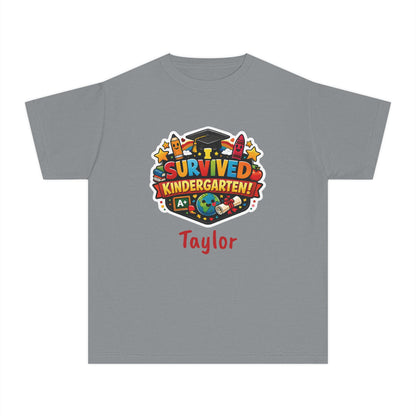 I Survived Kindergarten T-shirt | Kids Graduation Tee, Personalized Name Option