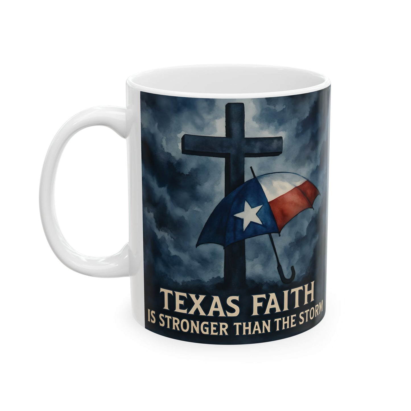 Texas Faith Ceramic Mug, Religious Coffee Cup, 11oz Christian Tea Mug, Scripture Verse Drinkware, Inspirational Quote Mug, Devotional Gift