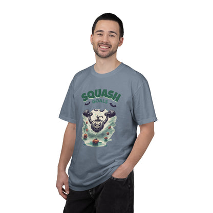 Halloween Fitness T-Shirt, Squash Goals Tee, Pumpkin Workout Shirt, Spooky Gym Wear, Fall Exercise Top, Unisex Apparel