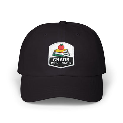 Chaos Coordinator Teacher Dad Cap | Embroidered Books & Apple School Hat