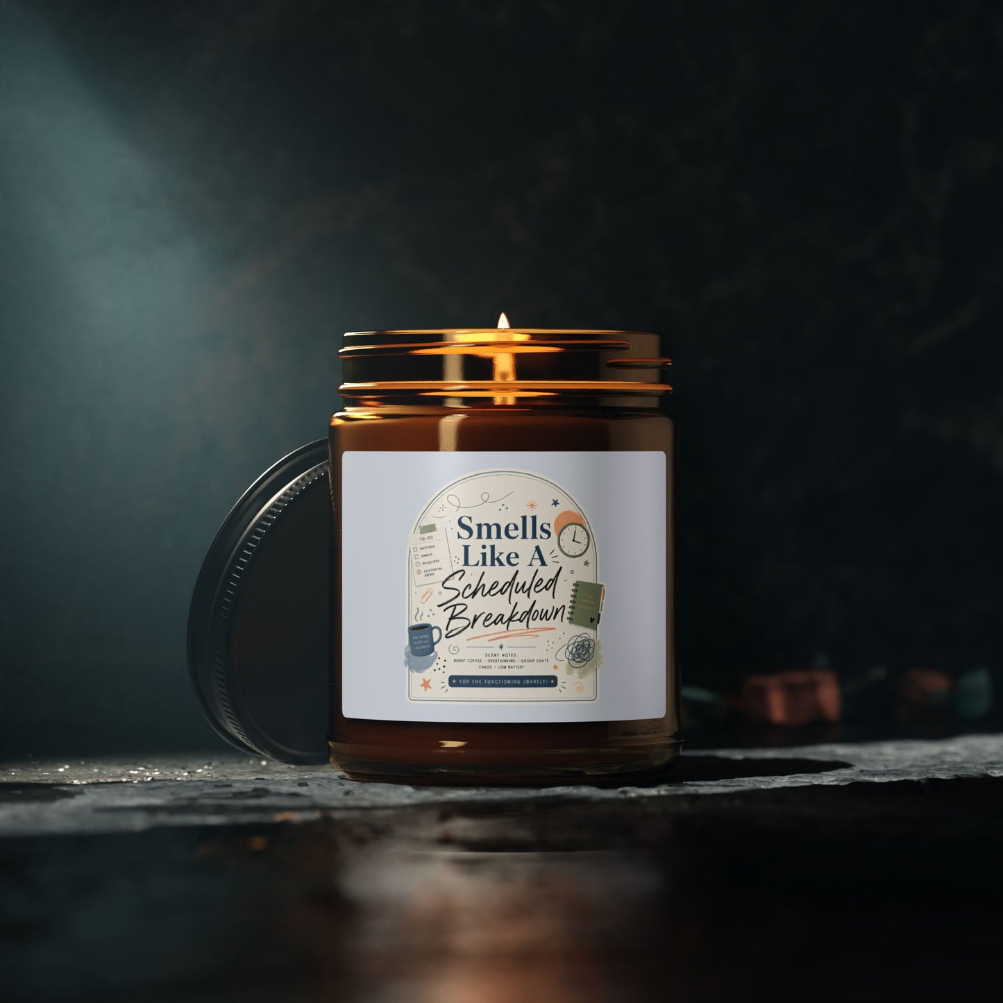 Smells Like A Scheduled Breakdown Candle | Amber Jar Soy Candle