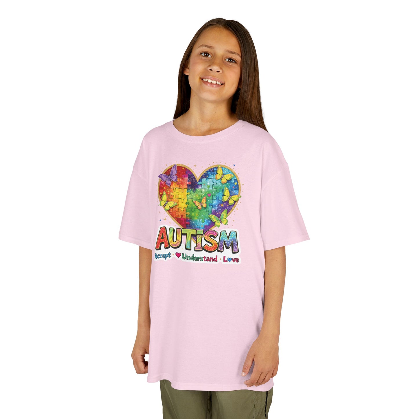 Autism Puzzle Heart Kids Tee | Accept Understand Love