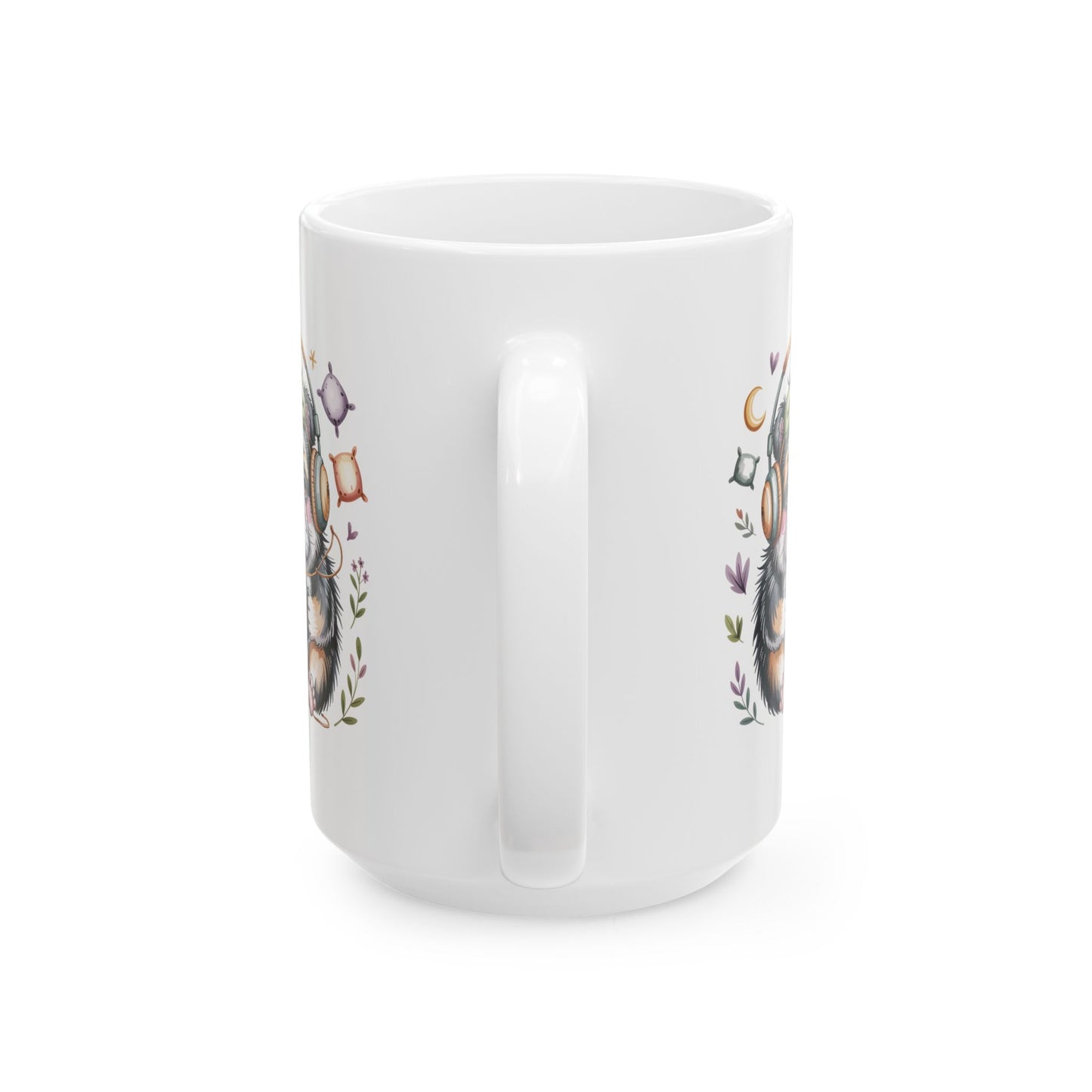 Sleepy Bulldog with Moon and Stars Mug | Ceramic Coffee Tea Cup
