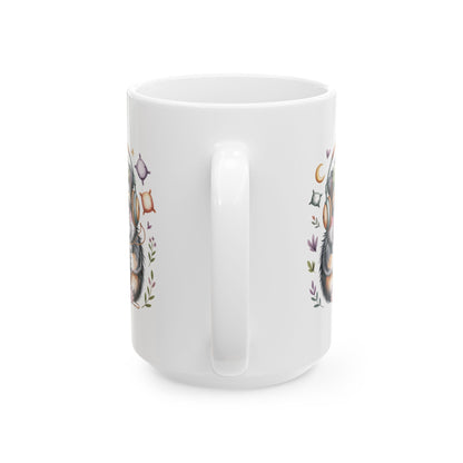 Sleepy Bulldog with Moon and Stars Mug | Ceramic Coffee Tea Cup