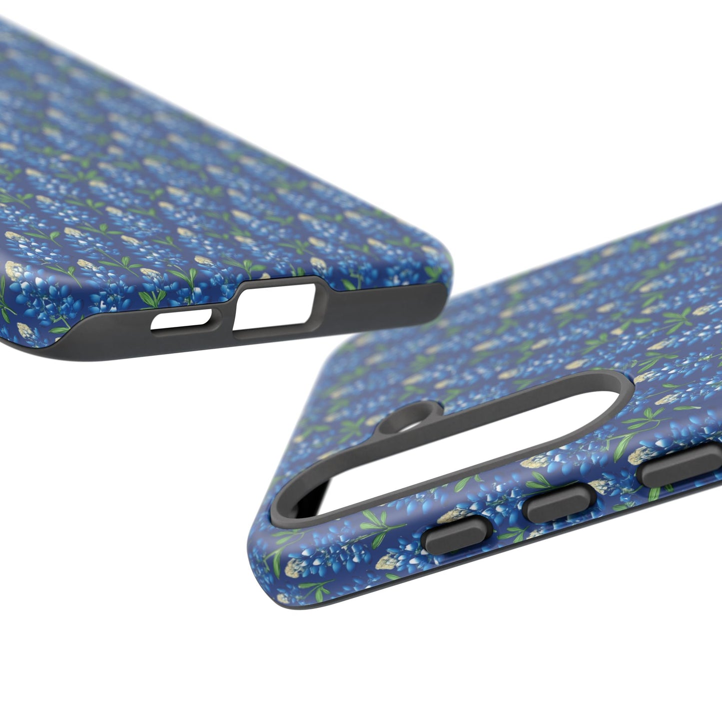 Phone Case, Texas Bluebonnet Tough Case, Navy Floral Phone Cover, Protective iPhone Case, Samsung Galaxy Case, Texas Wildflower Gift