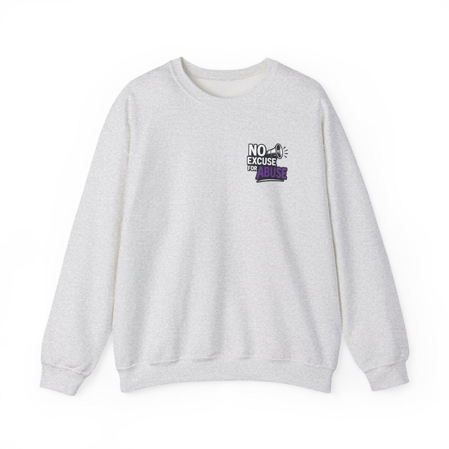 Awareness Sweatshirt - Unisex Heavy Blend™ Crewneck Sweatshirt, Domestic Violence Support Jumper, No Excuse For Abuse