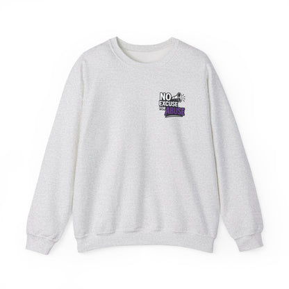 Awareness Sweatshirt - Unisex Heavy Blend™ Crewneck Sweatshirt, Domestic Violence Support Jumper, No Excuse For Abuse