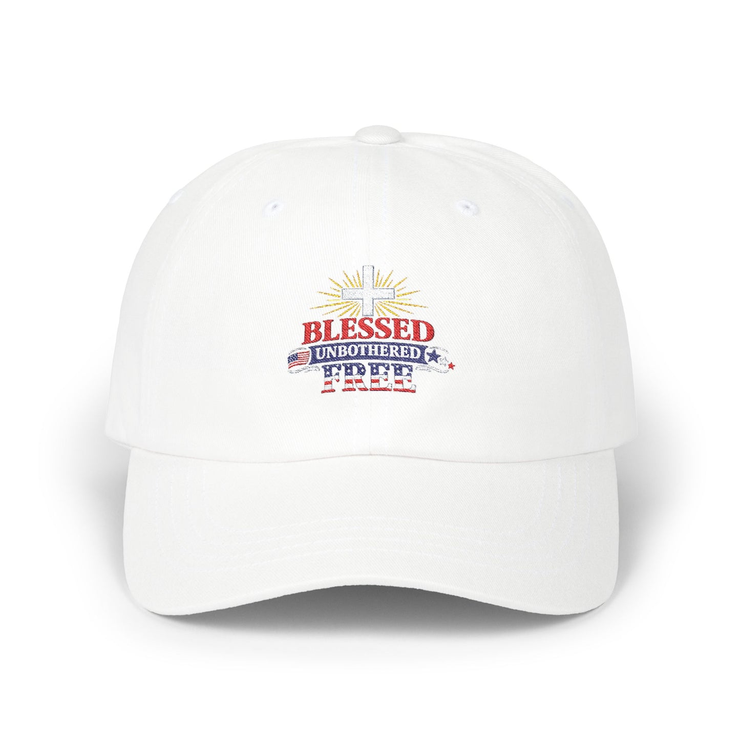 Blessed Unbothered Freedom Cap | Patriotic Faith Dad Cap