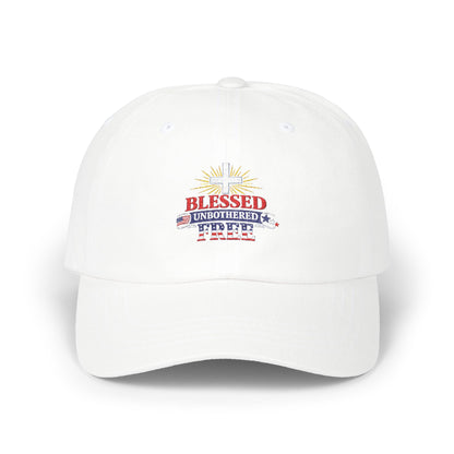 Blessed Unbothered Freedom Cap | Patriotic Faith Dad Cap