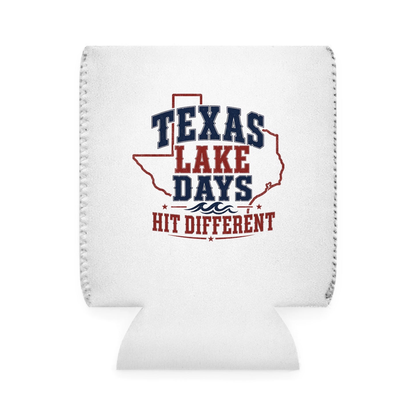 Texas Lake Days Hit Different Can Cooler Sleeve | Personalized Name Option