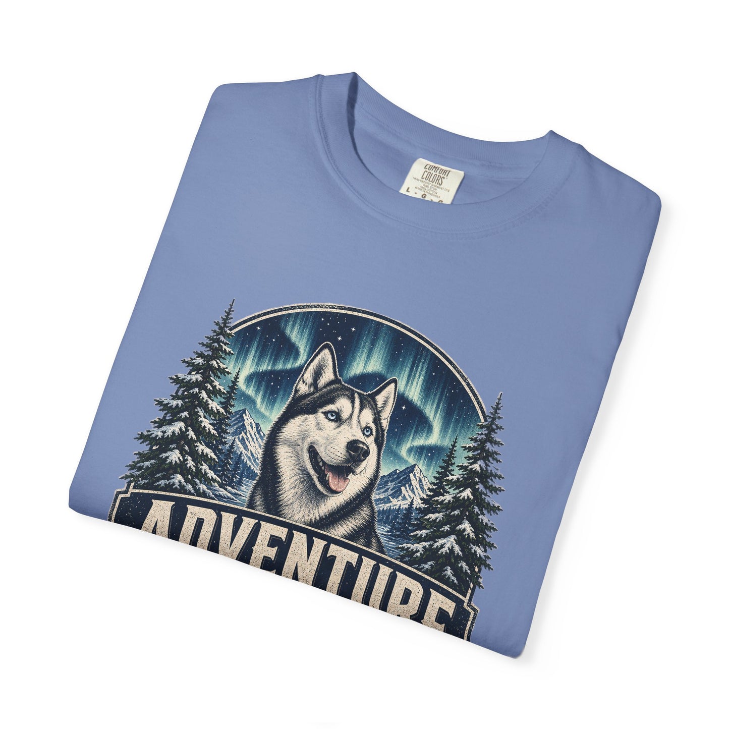 Adventure Has a Husky T-shirt | Husky Dog Graphic, Northern Lights, Outdoors