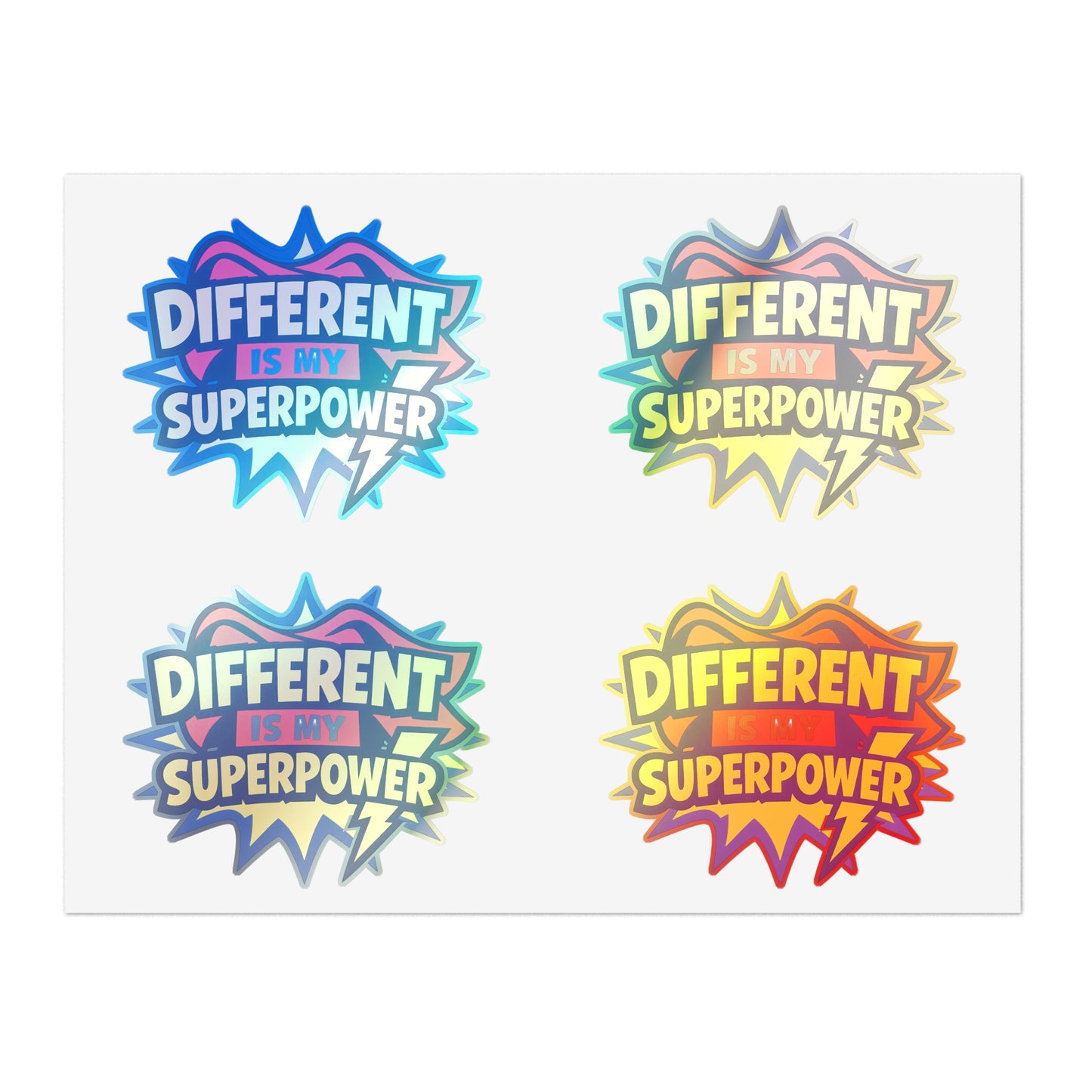 Different Is My Superpower Autism Sticker Sheets | Neurodiversity Pride Stickers