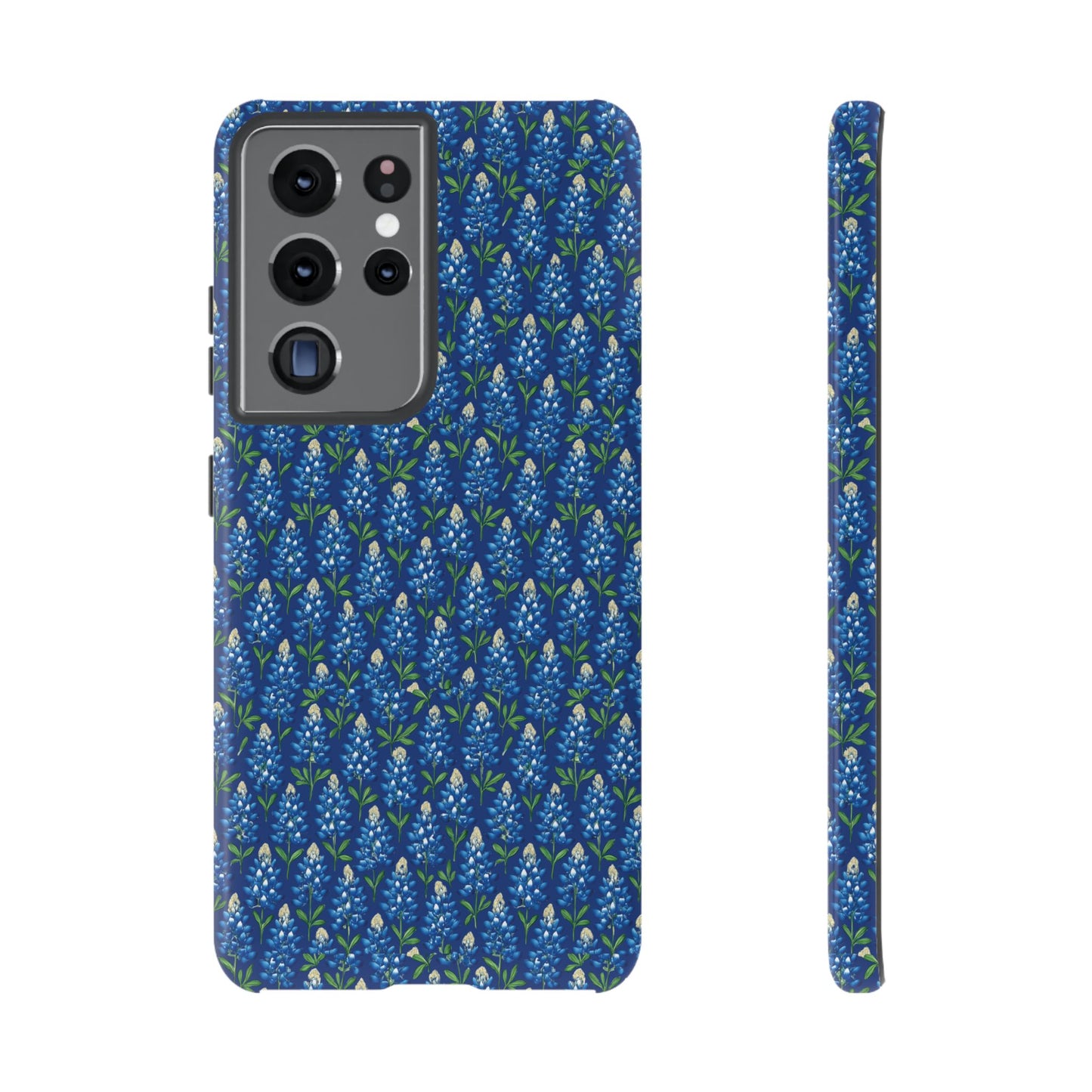 Phone Case, Texas Bluebonnet Tough Case, Navy Floral Phone Cover, Protective iPhone Case, Samsung Galaxy Case, Texas Wildflower Gift