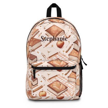 Personalized Book Backpack for Girls | Aesthetic Reader School Bag | Custom Book Lover Gift | Cozy Academia Backpack | Back to School