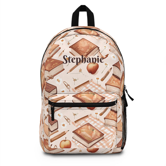 Personalized Book Backpack for Girls | Aesthetic Reader School Bag | Custom Book Lover Gift | Cozy Academia Backpack | Back to School
