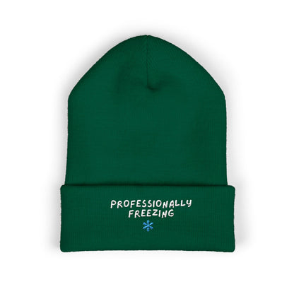 Professionally Freezing beanie | Cuffed Beanie Embroidered Snowflake
