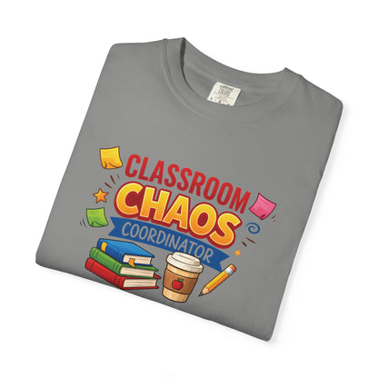 Classroom Chaos Coordinator T-shirt | Teacher Coffee Books Pencil