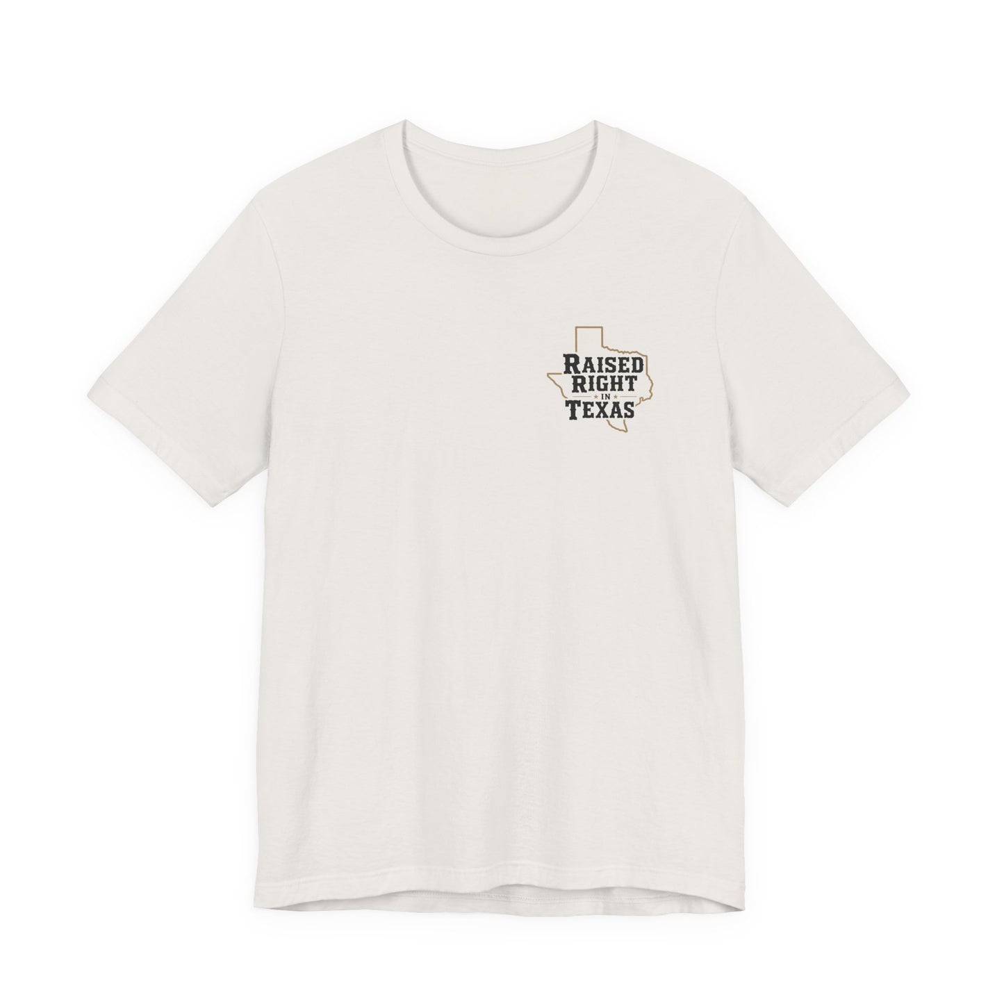 Raised Right in Texas T-Shirt | Texas Outline, Typographic Western Design
