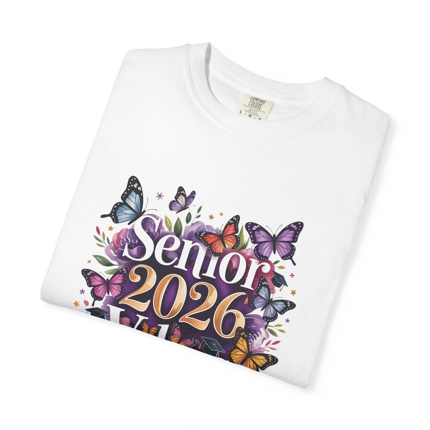 Senior 2026 Vibes T-Shirt | Butterfly Graduation Design