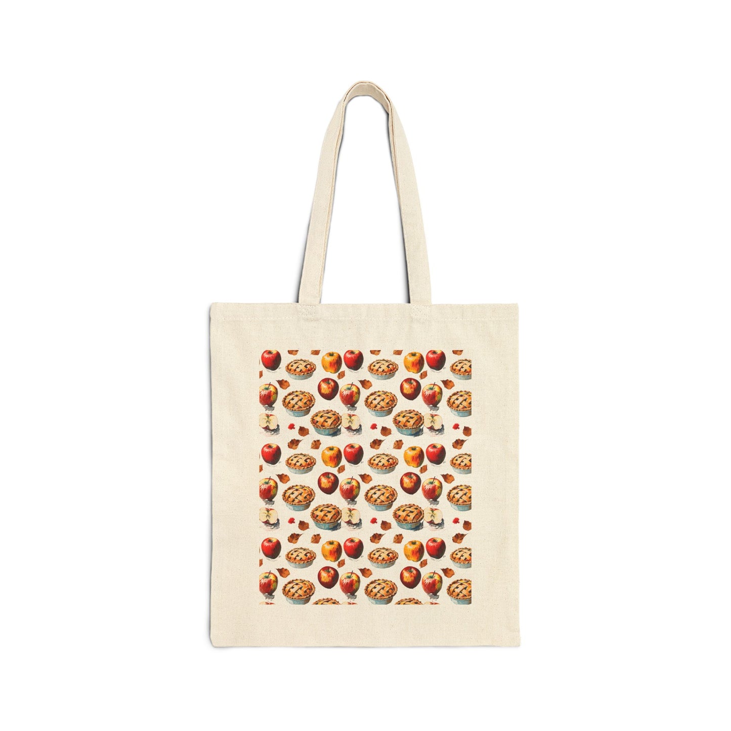 Cute Foodie Cotton Canvas Tote Bag, Apple Pie Tote, Shopping Bag for Food Lovers, Grocery Tote, Eco-Friendly Bag, Gift for Chefs & Cooks